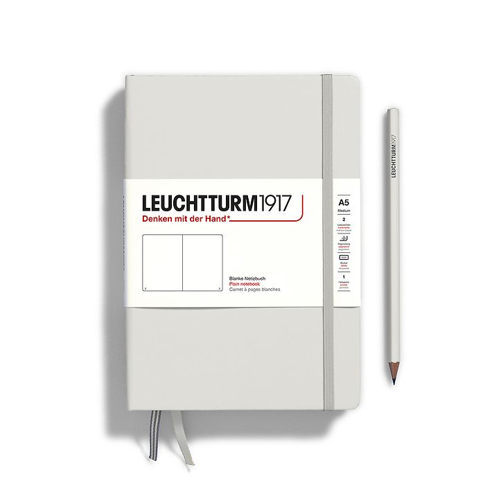 Caiet A5 Velin Coperta Rigida Gri Deschis Leuchtturm