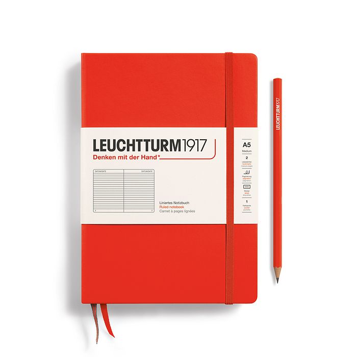 Caiet A5 Dictando Coperta Rigida Portocaliu Inchis Lobster Leuchtturm