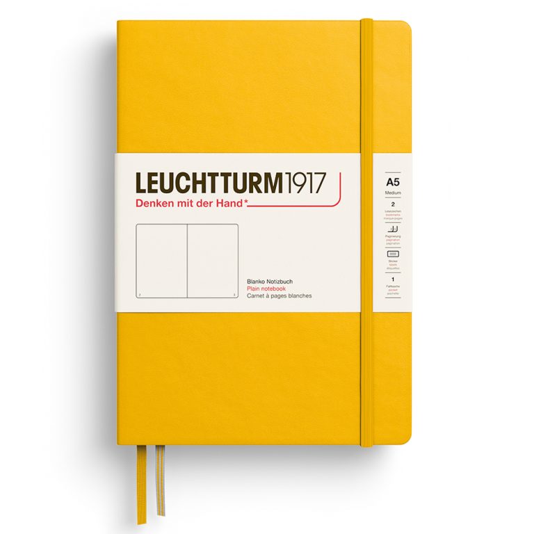 Caiet A5 Velin Coperta Rigida Galben Floarea Soarelui Leuchtturm