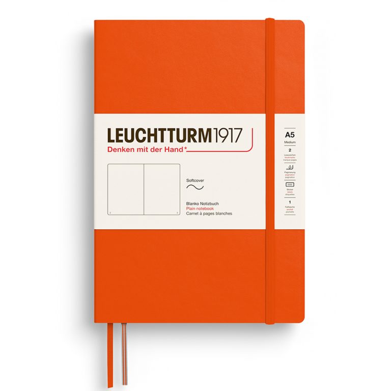 Caiet A5 Velin Coperta Flexibila Portocaliu Dovleac Leuchtturm