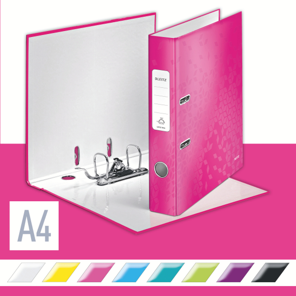 Biblioraft Plastifiat 5.2cm Roz Metalizat Wow Leitz