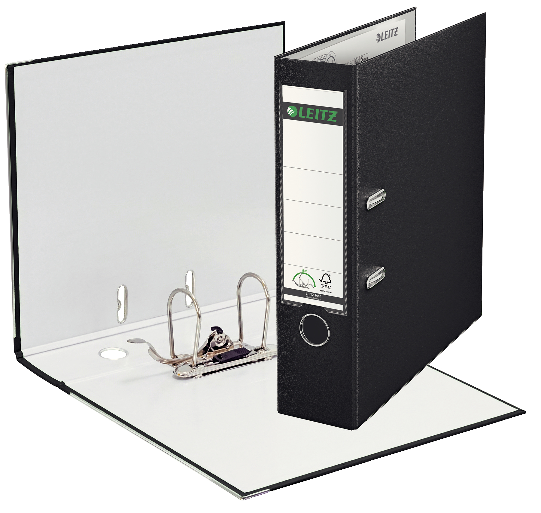 Biblioraft Plastifiat 8cm 180Grade Negru Leitz