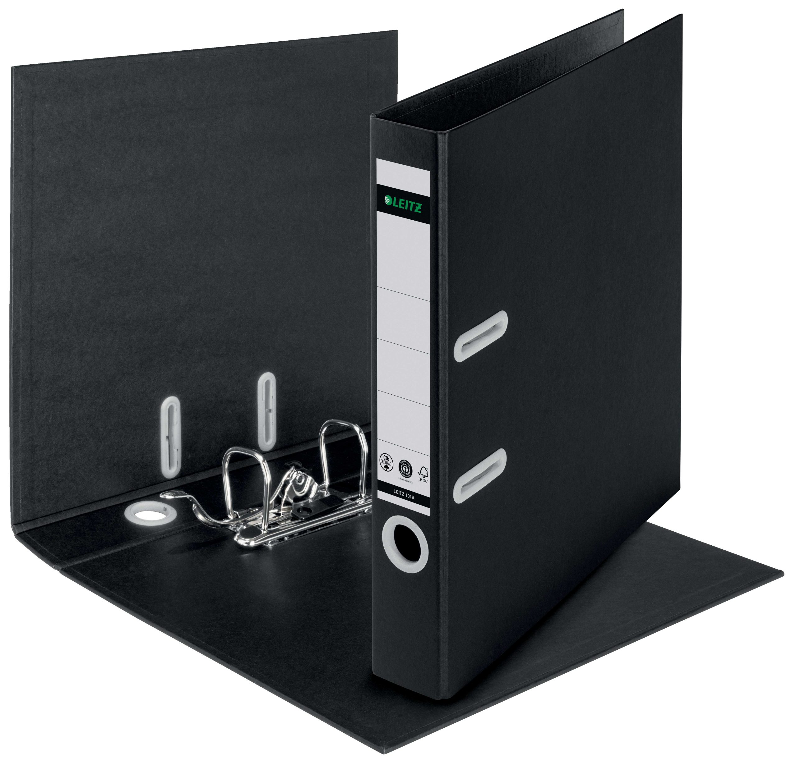 Biblioraft Plastifiat 5cm 180Grade Negru Recycle Fsc Leitz