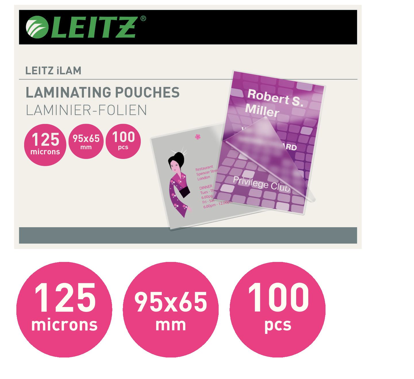 Folie 65X95mm 125 Microni 100/Top Leitz