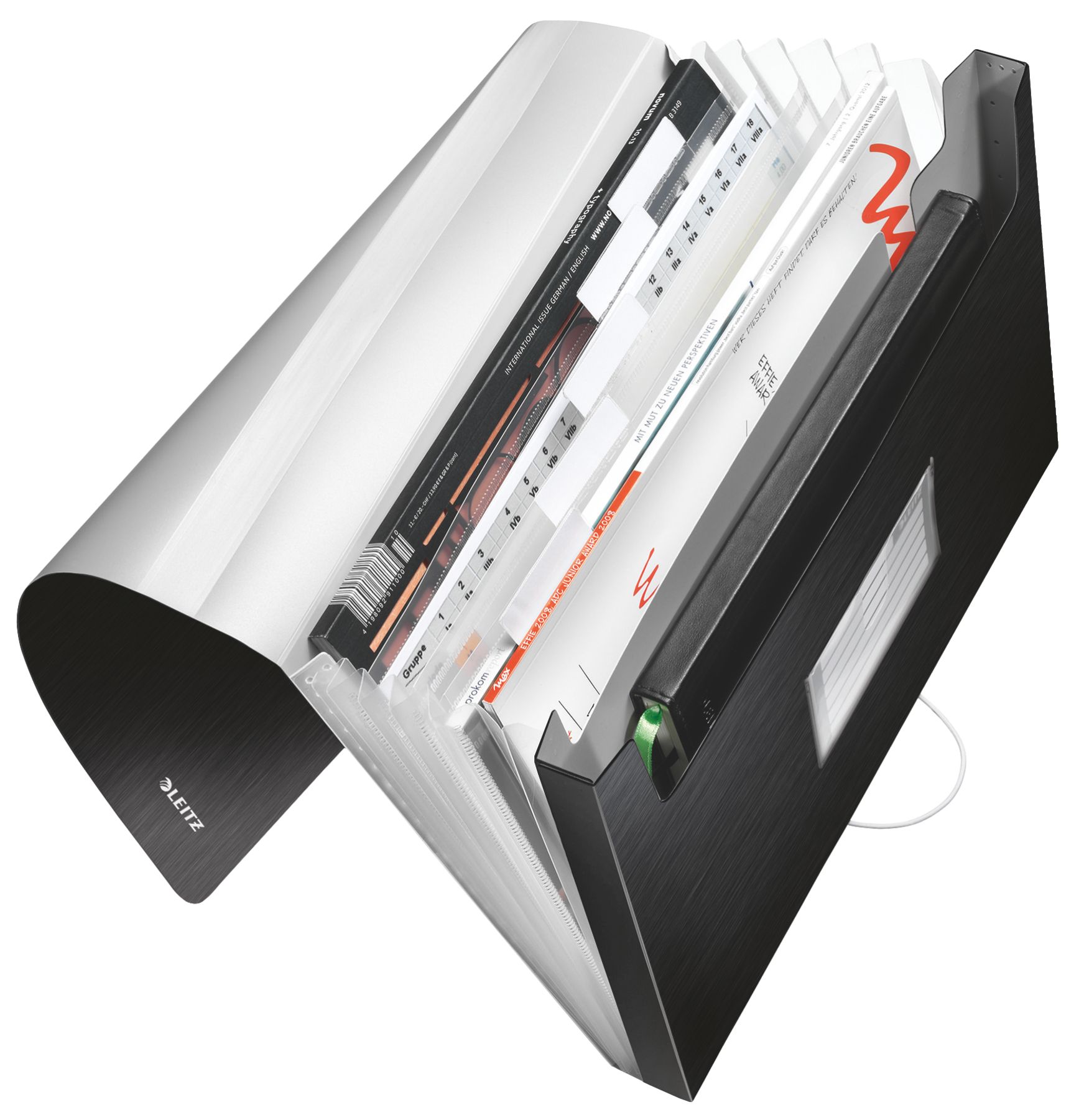Mapa Plastic 6 Compartimente Negru-Satin Tip Proiect Style Leitz