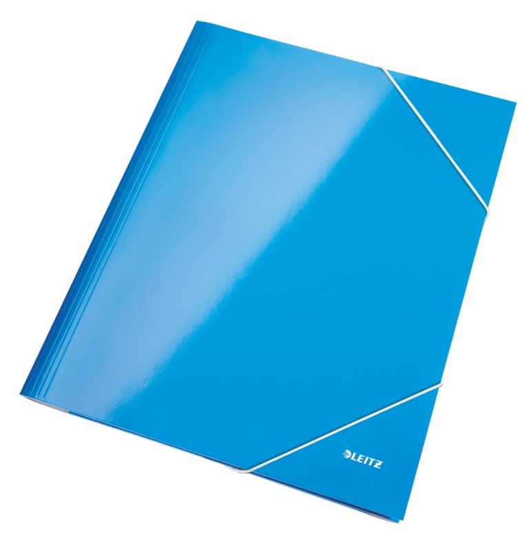 Mapa Carton Cu Elastic Albastru Metalizat Wow Leitz
