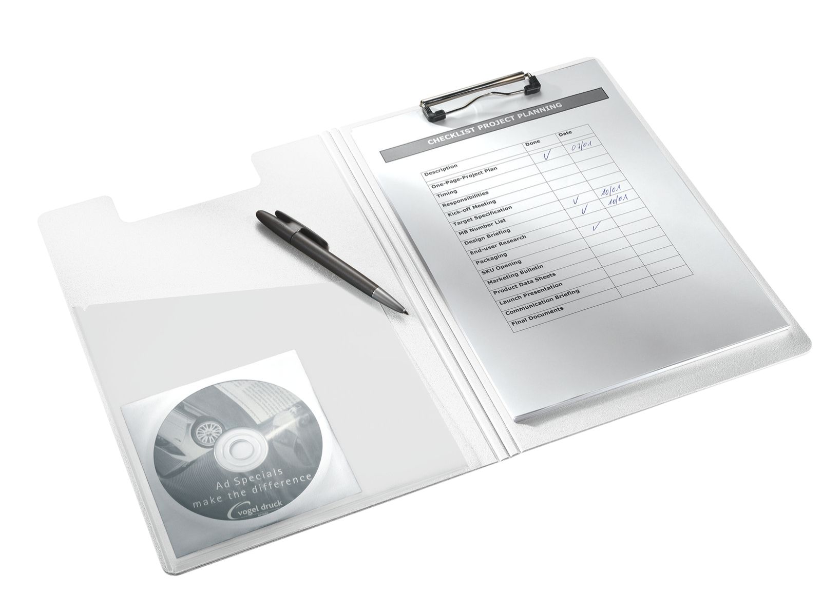 Clipboard Dublu Turcoaz Metalizat Wow Leitz