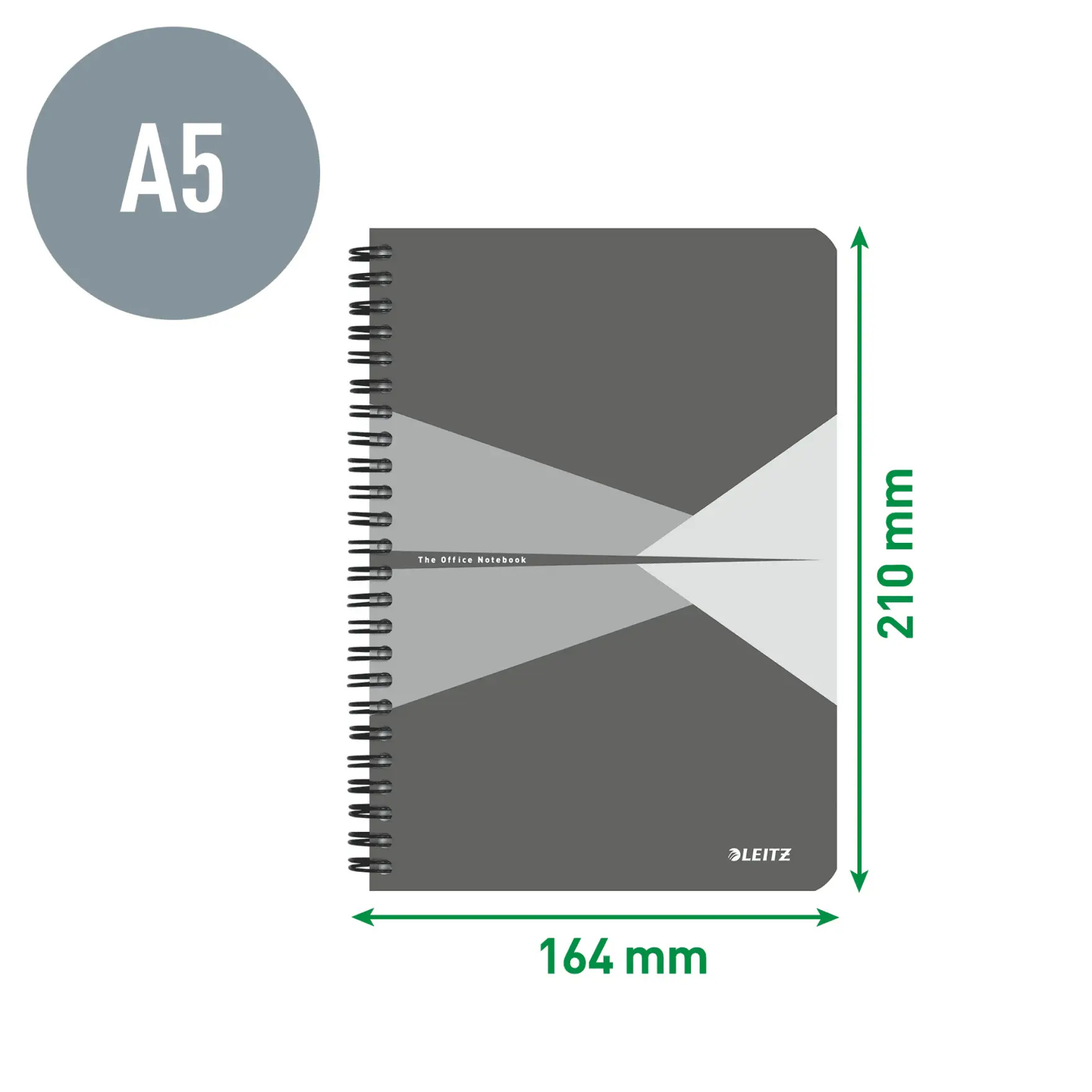 Caiet Birou Spira A5 Aritmetica Gri Office Leitz