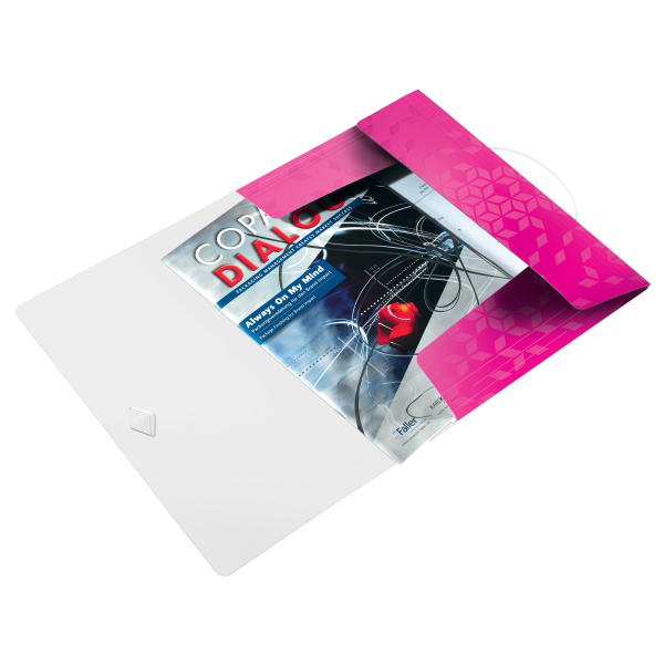Mapa Plastic Cu Elastic Roz Metalizat Wow Leitz
