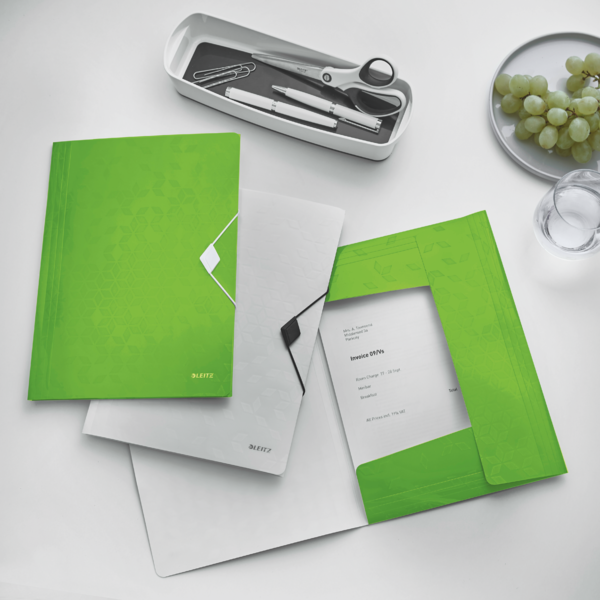 Mapa Plastic Cu Elastic Verde Wow Leitz