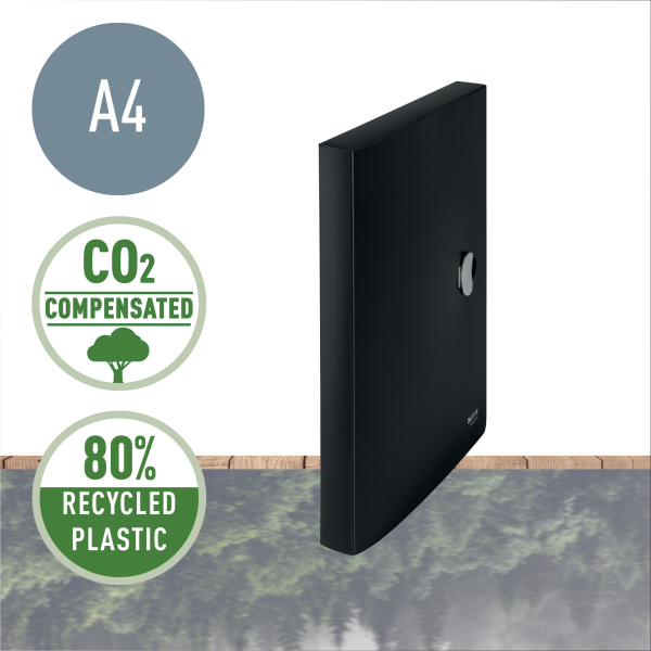 Mapa Plastic Cu Buton Neagra Jumbo Recycle Leitz