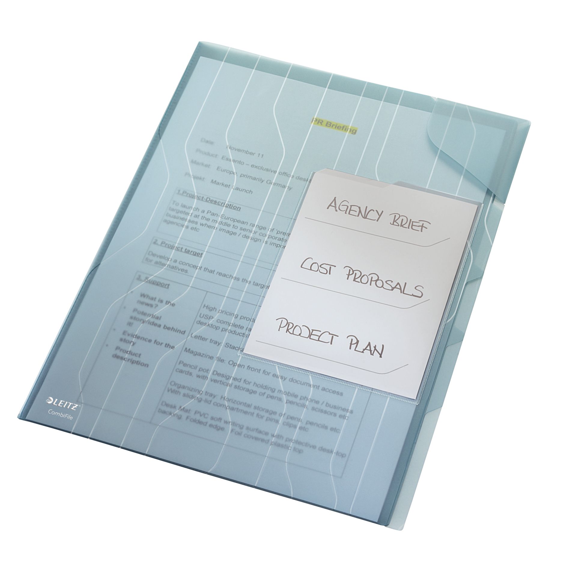 Mapa Plastic 3*20 Coli Albastra 3 Separatoare Comb Jumbo Leitz