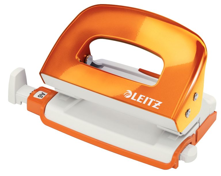 Perforator 10 Coli Model Mini 5060 Portocaliu Metalizat Leitz