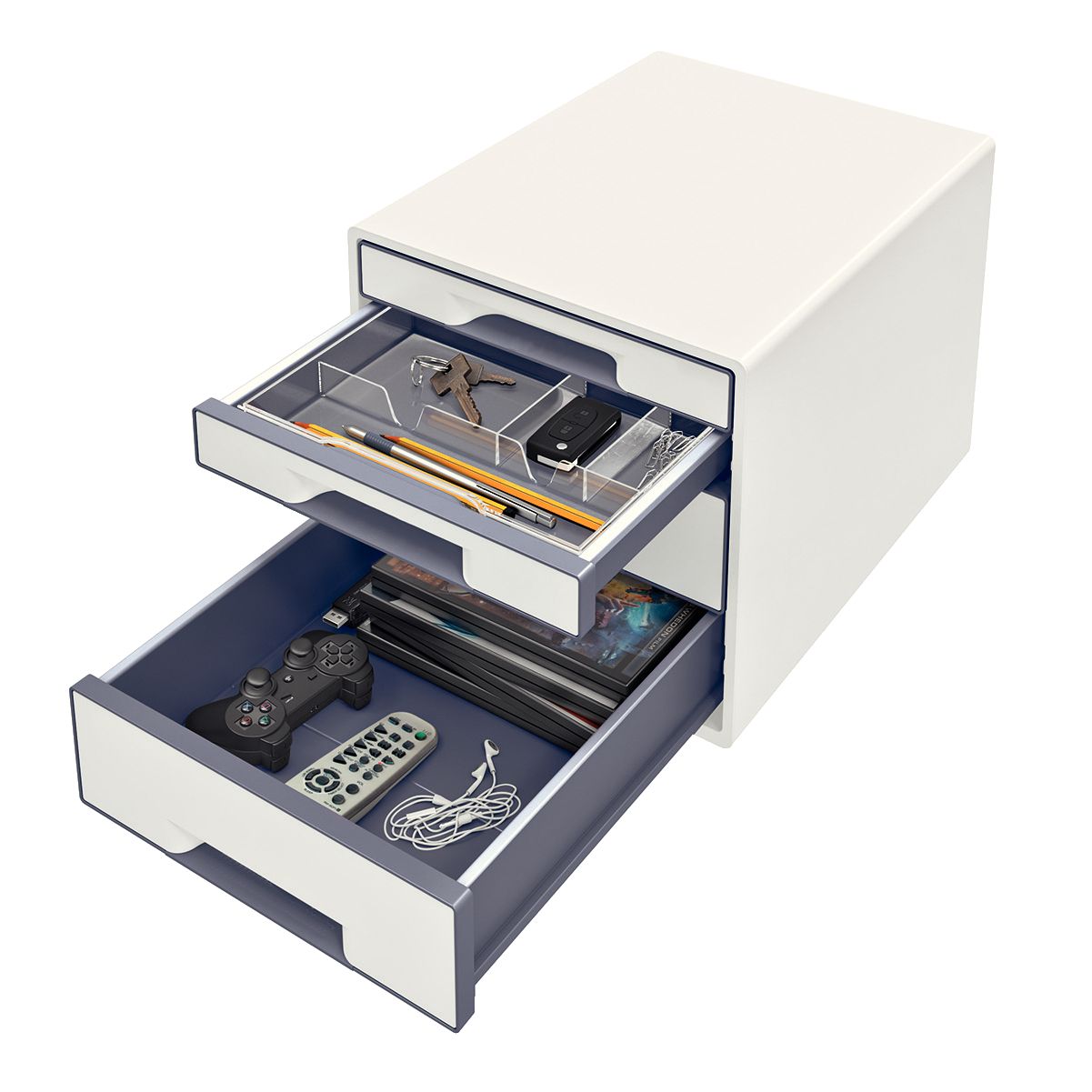 Cabinet 4 Sertare Alb/Gri Wow Leitz