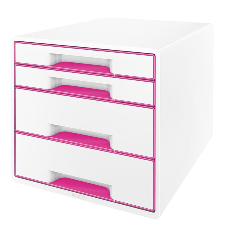 Cabinet 4 Sertare Alb/Roz Wow Leitz