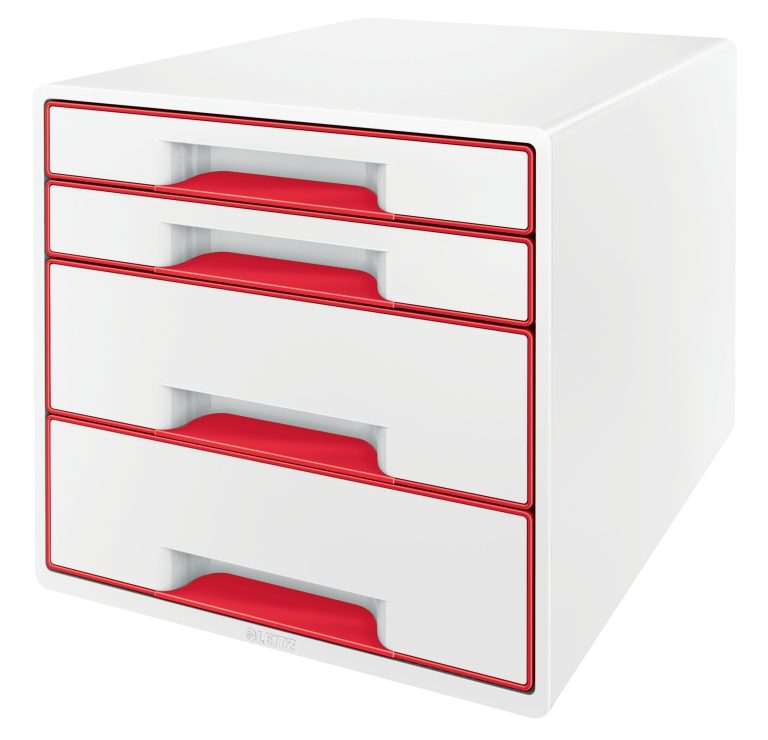 Cabinet 4 Sertare Alb/Rosu Wow Leitz