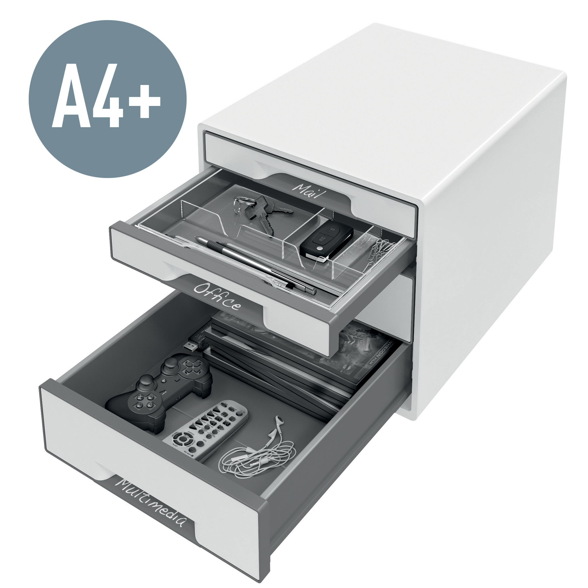 Cabinet 4 Sertare Alb/Rosu Wow Leitz