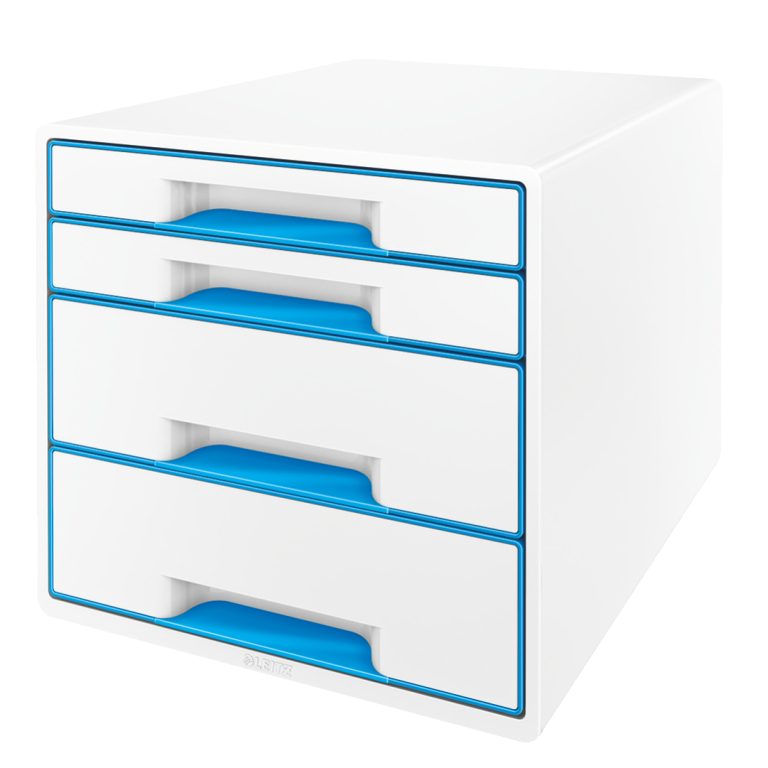 Cabinet 4 Sertare Alb/Albastru Wow Leitz