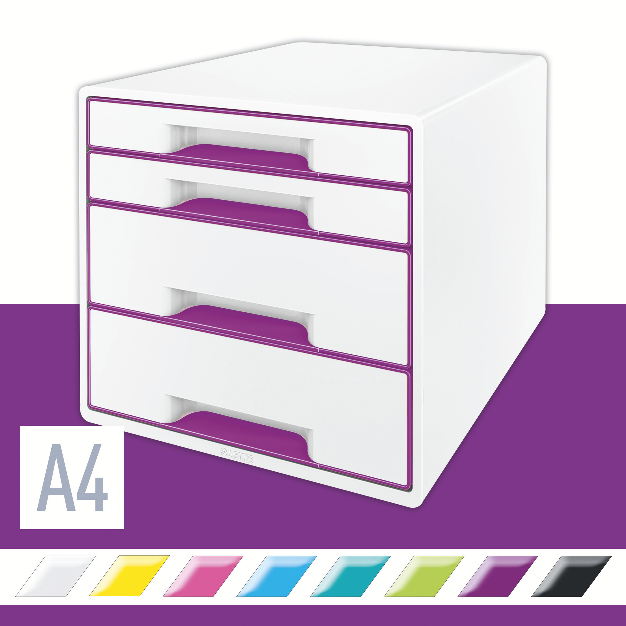 Cabinet 4 Sertare Alb/Mov Wow Leitz