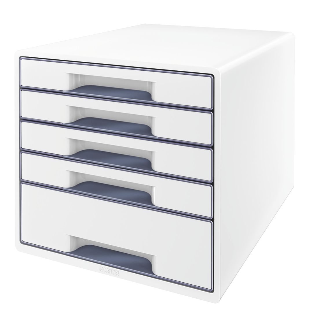 Cabinet 5 Sertare Alb/Gri Wow Leitz