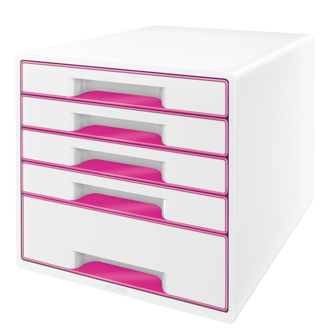 Cabinet 5 Sertare Alb/Roz Wow Leitz