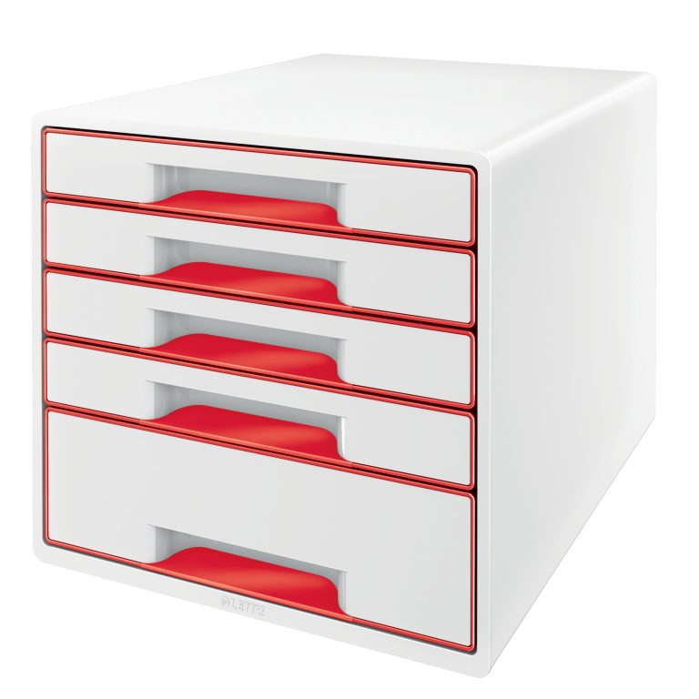Cabinet 5 Sertare Alb/Rosu Wow Leitz