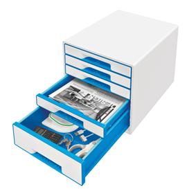 Cabinet 5 Sertare Alb/Albastru Wow Leitz