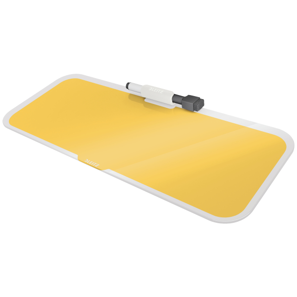 Tabla Sticla Cu Trepied Pentru Birou Galben Chihlimbar Cosy Leitz