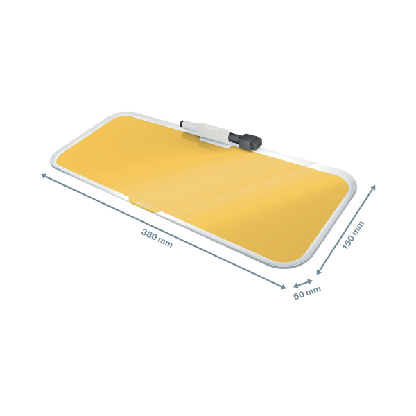 Tabla Sticla Cu Trepied Pentru Birou Galben Chihlimbar Cosy Leitz