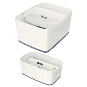 Tavita Organizer Alba Mica Cu Maner Mybox Leitz