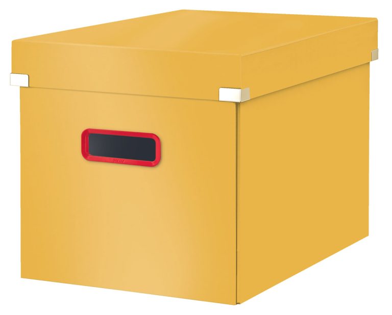 Cutie Depozitare Cu Capac Si Maner Pliabila 32 X 35 X 36cm Galben Chihlimbar Cosy Leitz