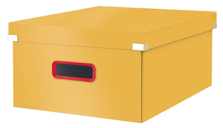 Cutie Depozitare Cu Capac Si Maner Pliabila 36 X 20 X 48cm Galben Chihlimbar Cosy Leitz