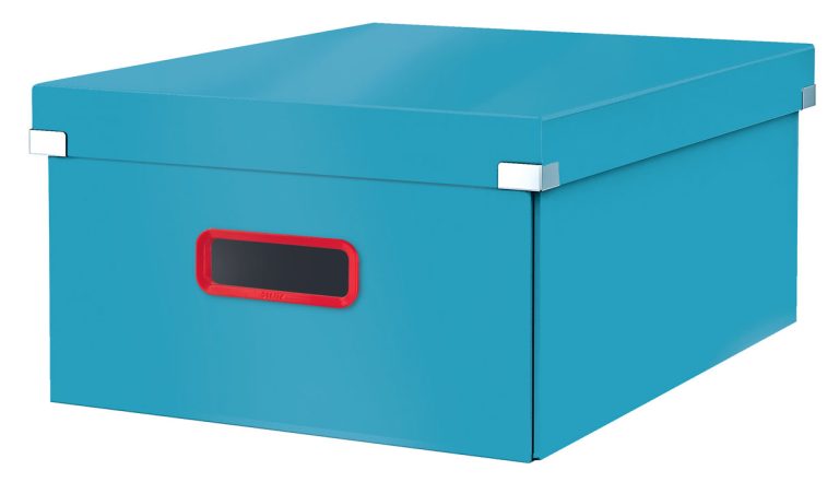 Cutie Depozitare Cu Capac Si Maner Pliabila 36 X 20 X 48cm Albastru Celest Leitz