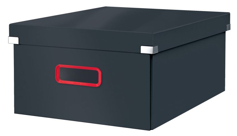 Cutie Depozitare Cu Capac Si Maner Pliabila 36 X 20 X 48cm Gri Antracit Leitz