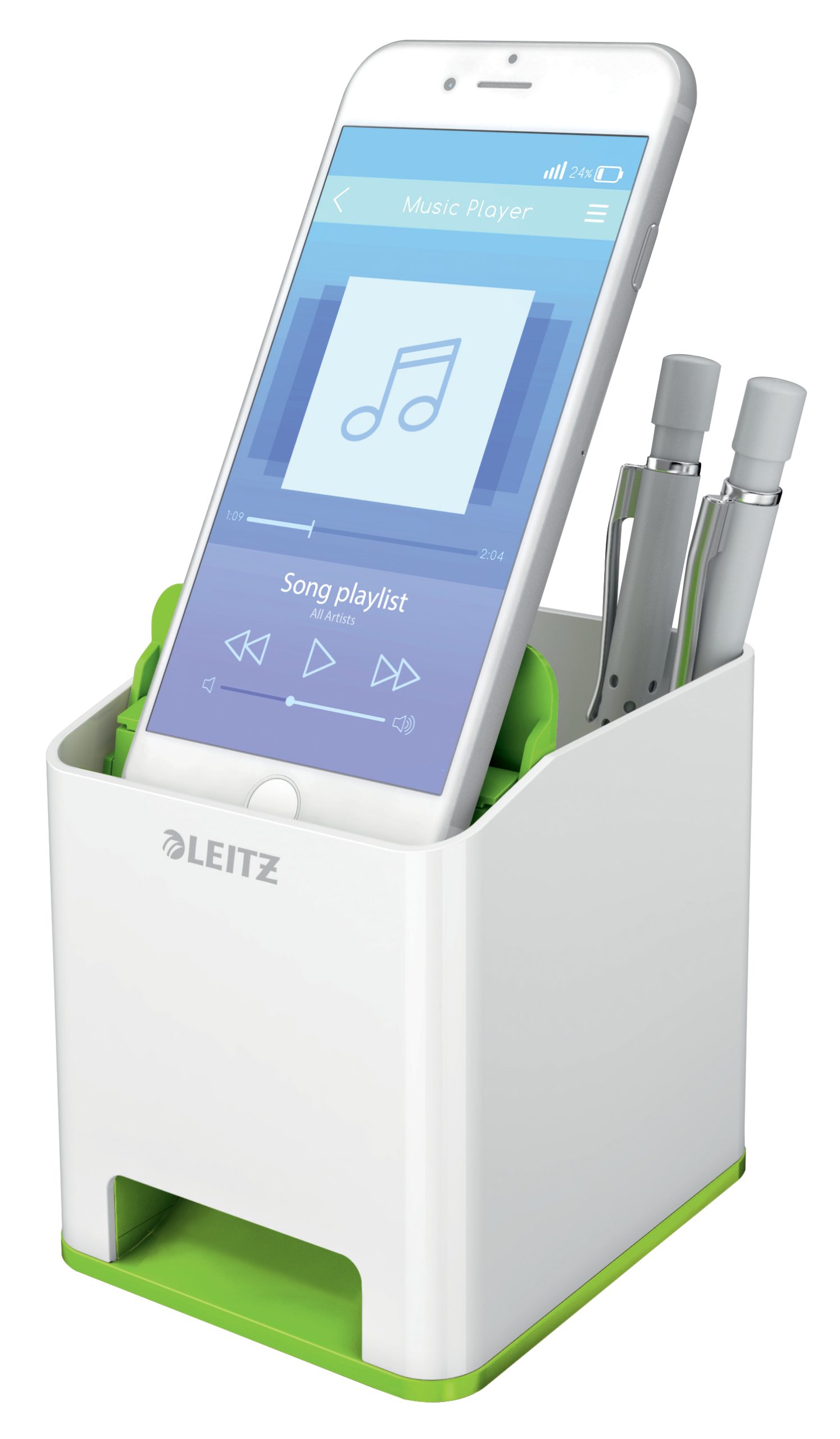 Suport Instrumente Scris Amplif Sunet Verde/Alb Wow Leitz