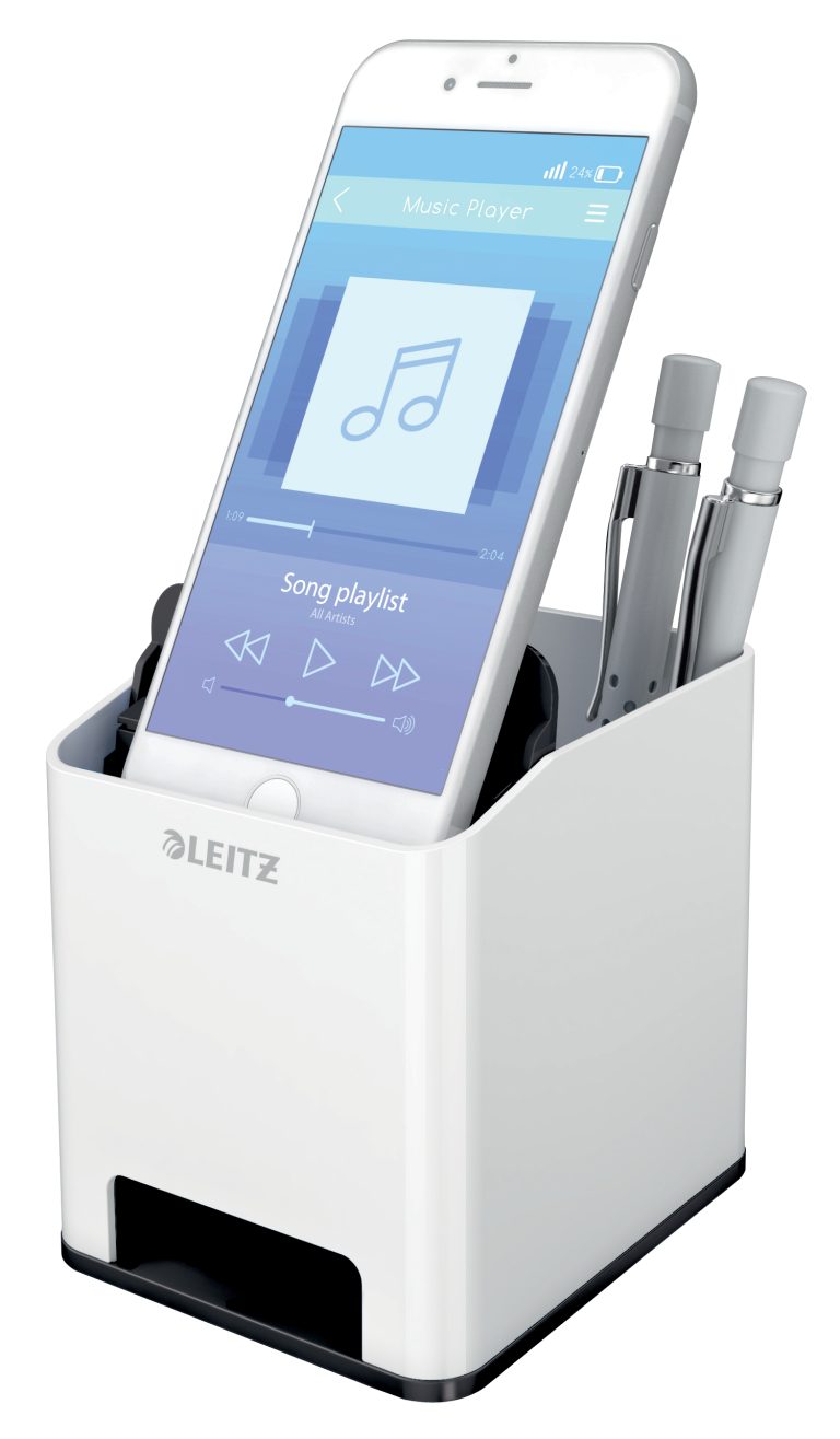 Suport Instrumente De Scris Amplif Sunet Negru/Alb Wow Leitz