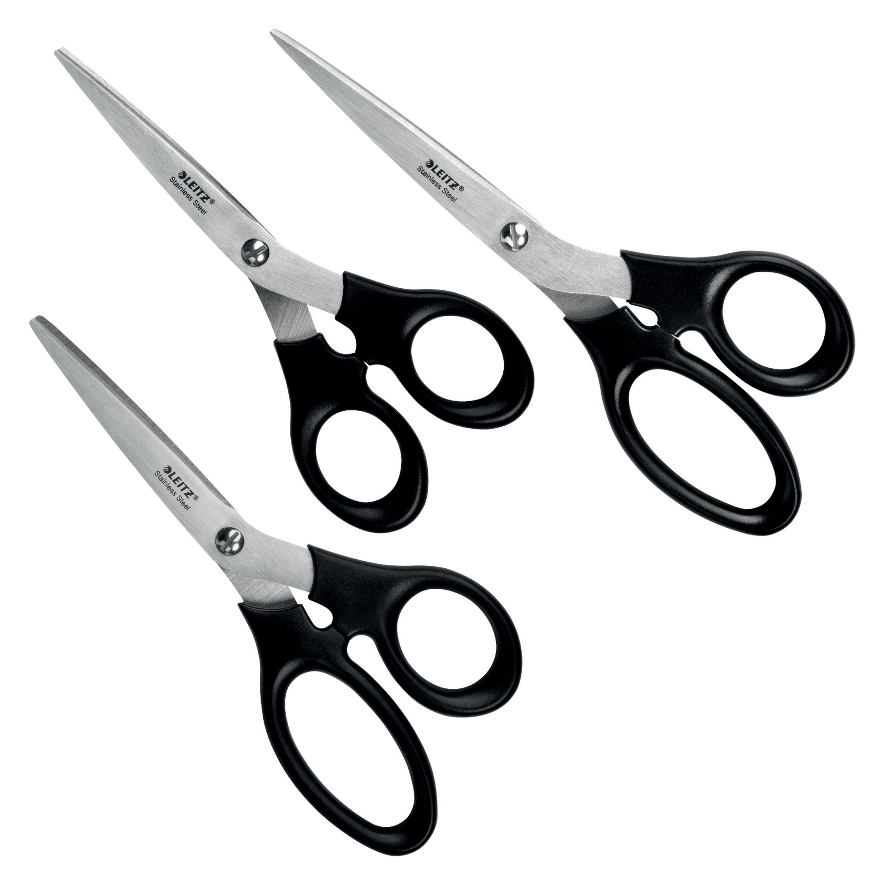 Foarfeca Birou Set 3(16.5, 18,5 & 20cm) Neagra Otel Inoxidabil Leitz