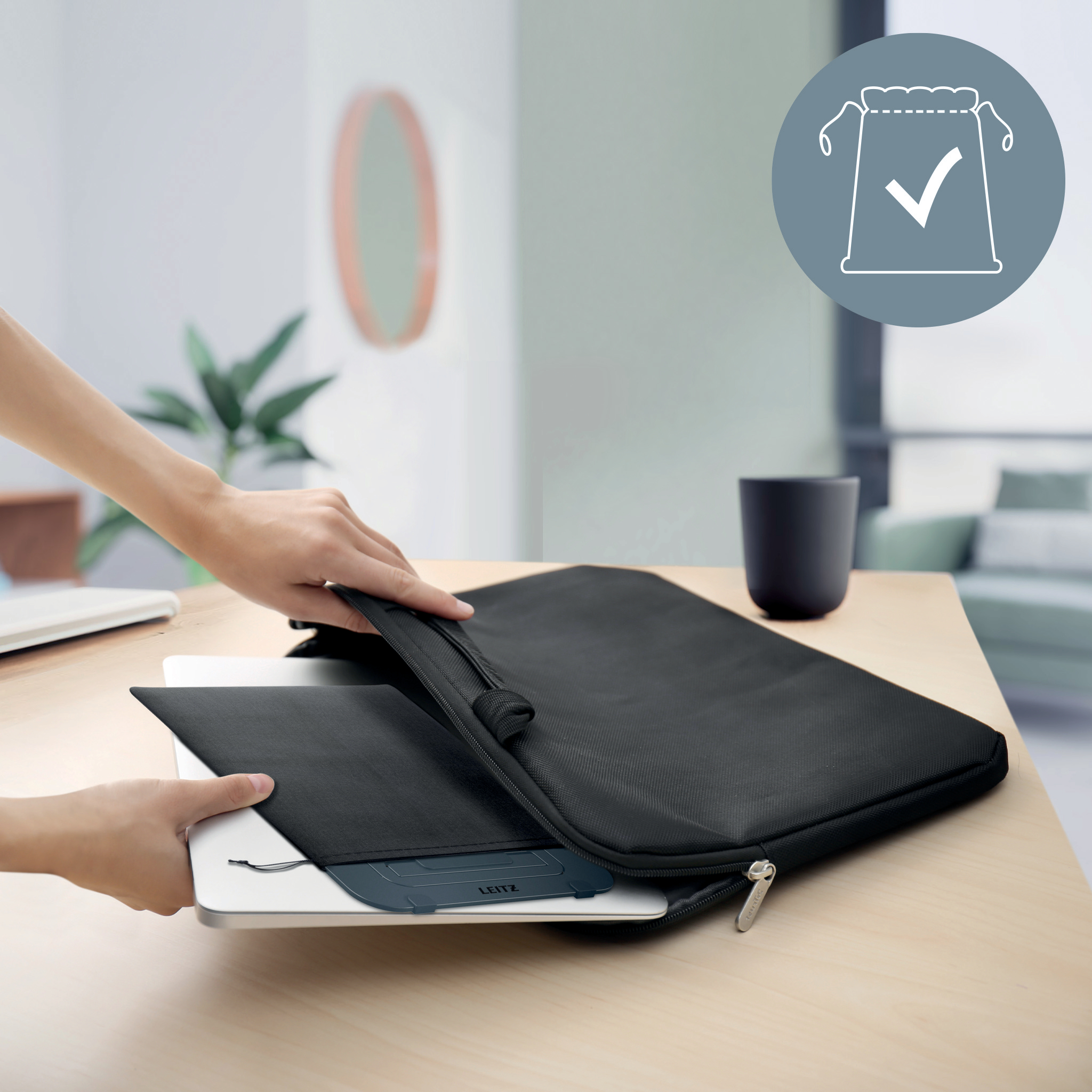 Suport Ergonomic Pentru Laptop Ajustabil Gri Carbune Slim Leitz