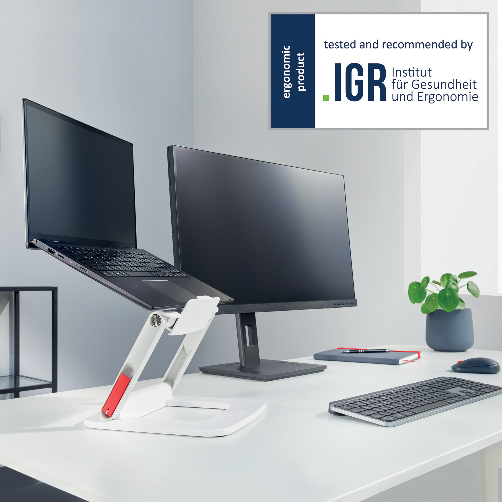 Suport Ergonomic Pentru Laptop Ajustabil Alb Leitz