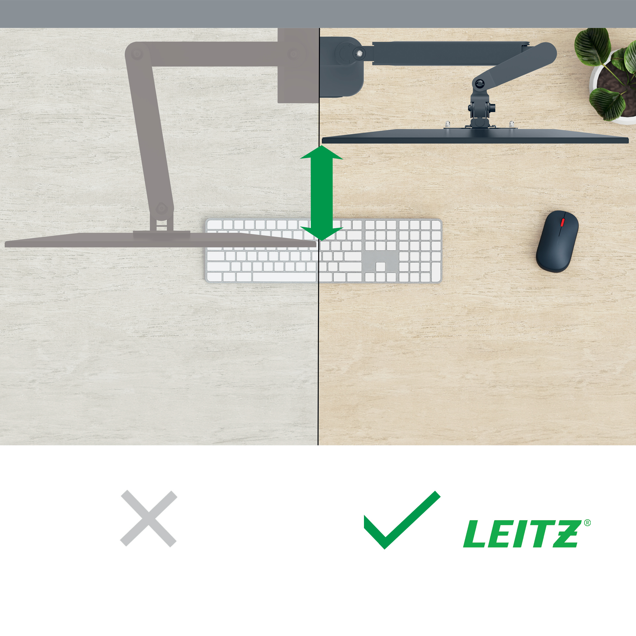 Suport Monitor 1 Brat Gri Carbune Leitz