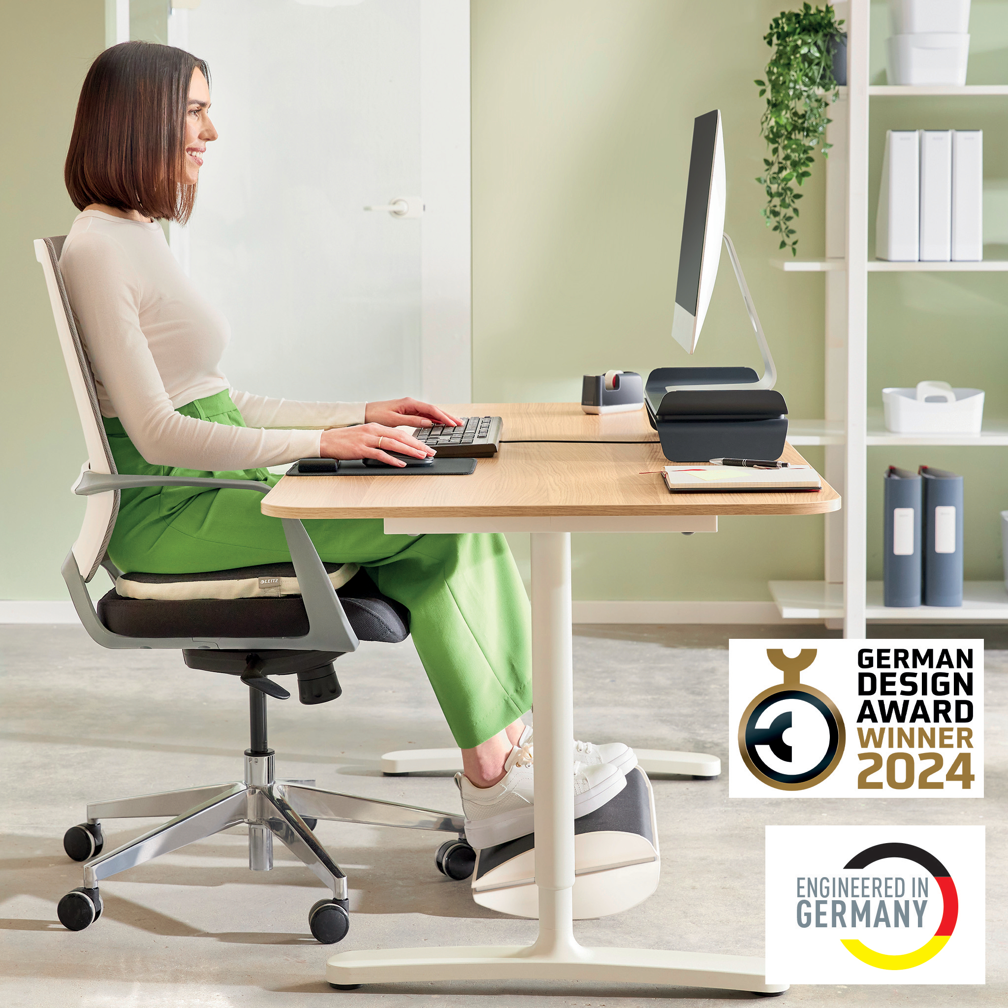 Suport Ergonomic Pentru Picioare Ajustabil Alb-Gri Leitz