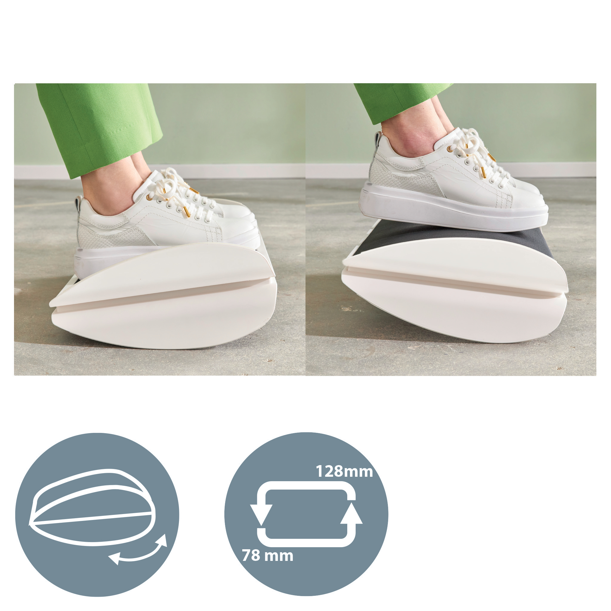 Suport Ergonomic Pentru Picioare Ajustabil Alb-Gri Leitz