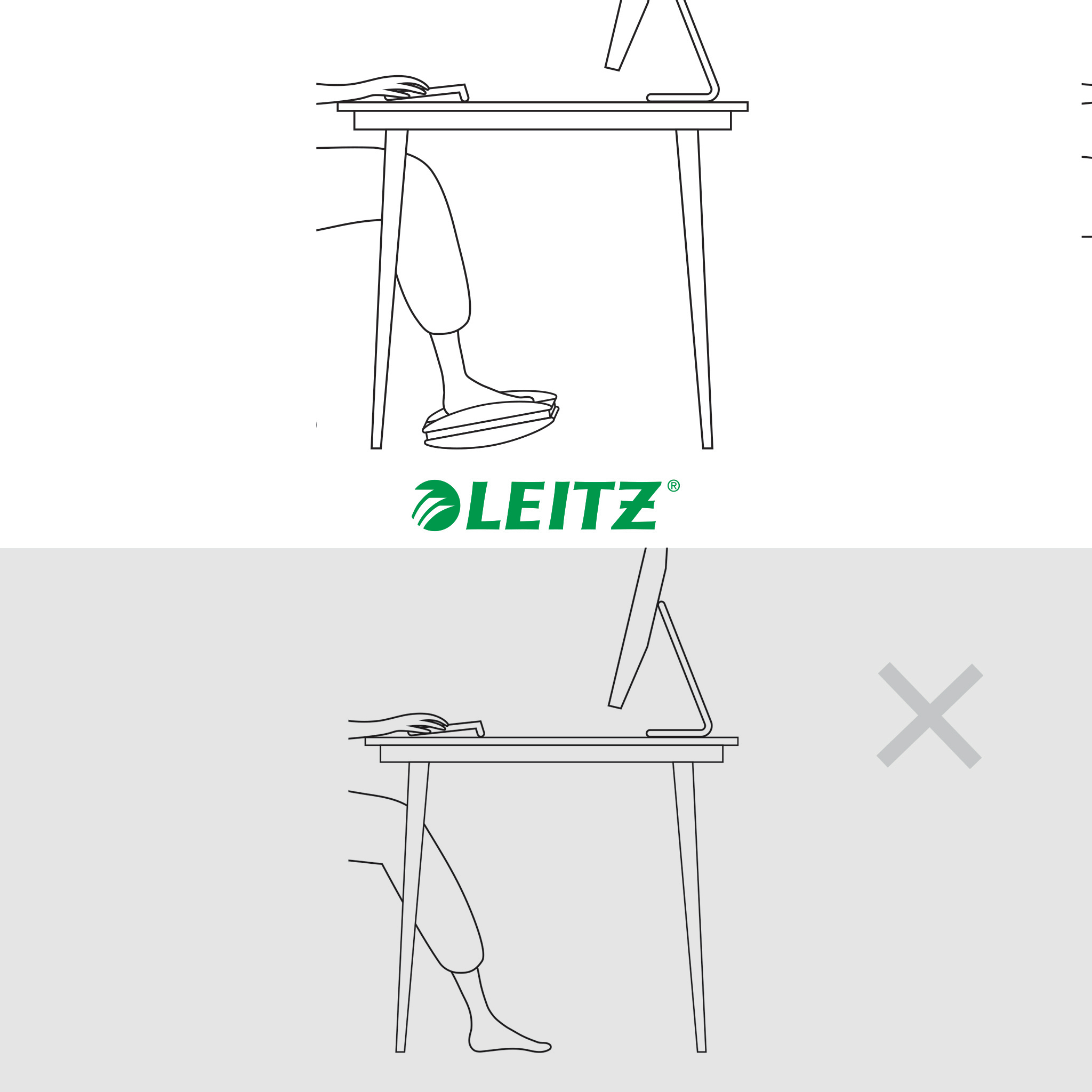 Suport Ergonomic Pentru Picioare Ajustabil Alb-Gri Leitz
