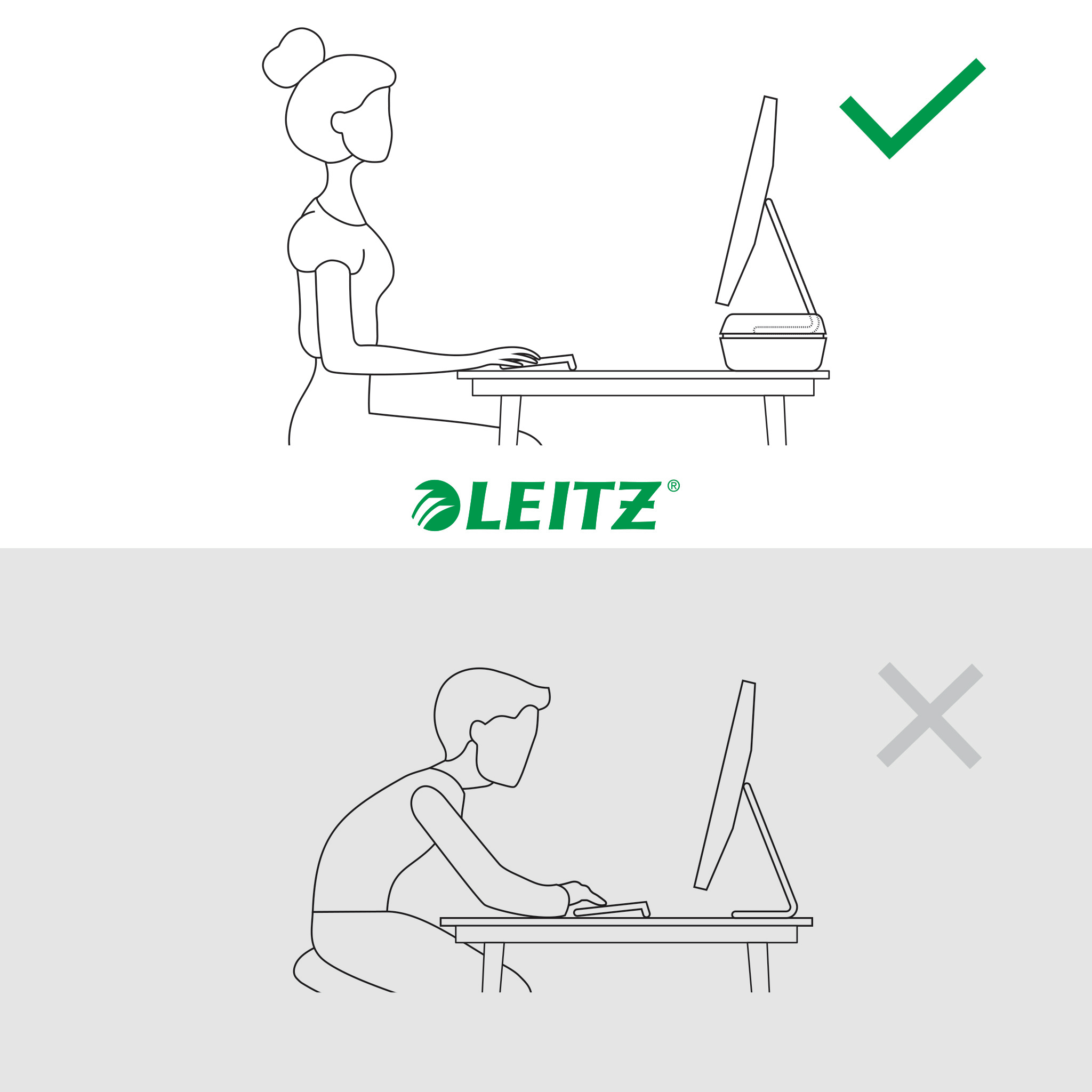 Suport Monitor Ajustabil Gri Carbune Ergo Leitz