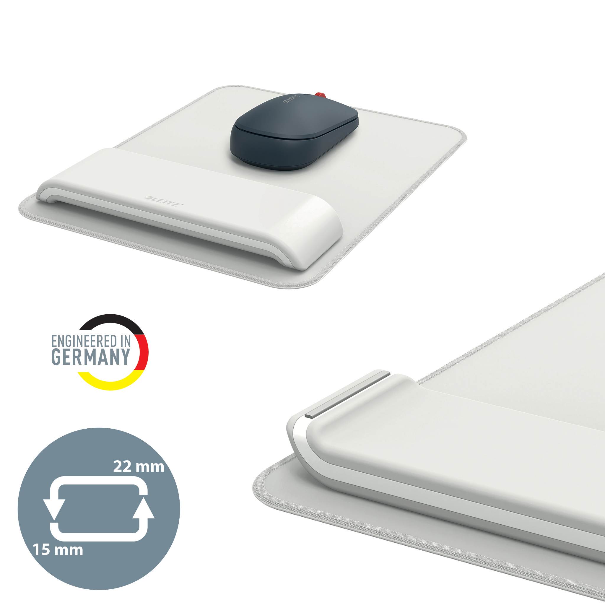 Mouse Pad Si Suport Incheieturi Gri Pastel Ergo Leitz