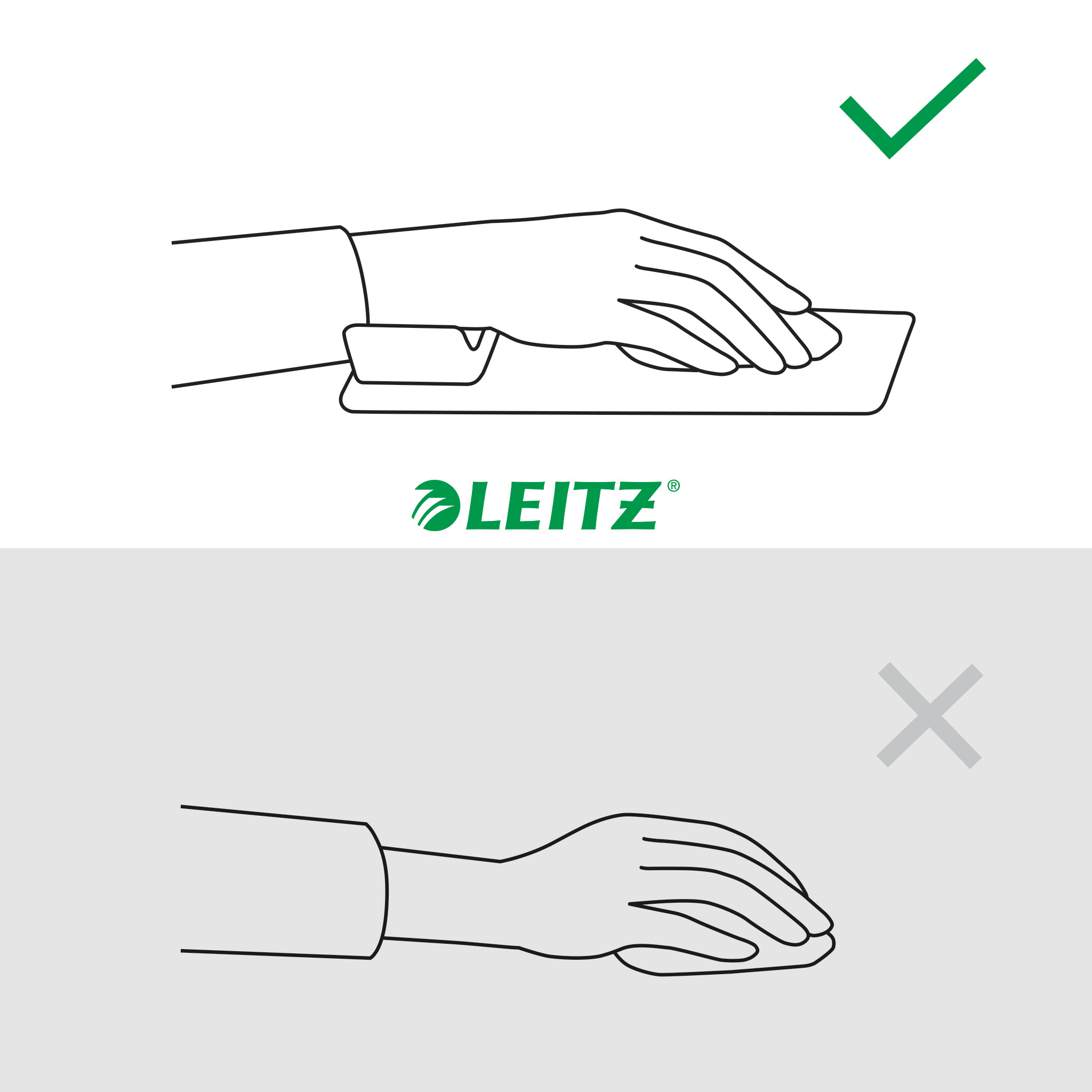Mouse Pad Si Suport Incheieturi Gri Carbune Ergo Leitz