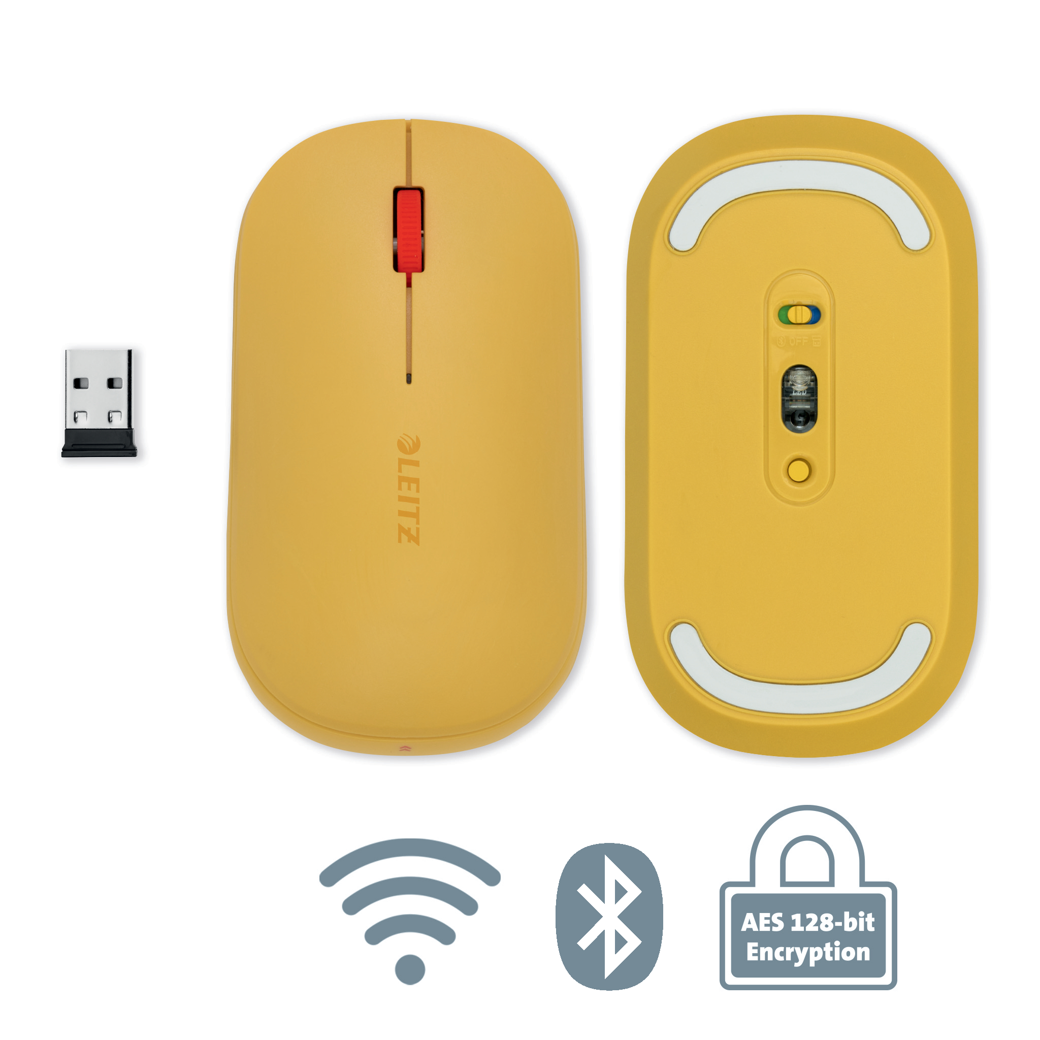 Mouse Optic Conexiune Duala Galben Chihlimbar Cosy Leitz