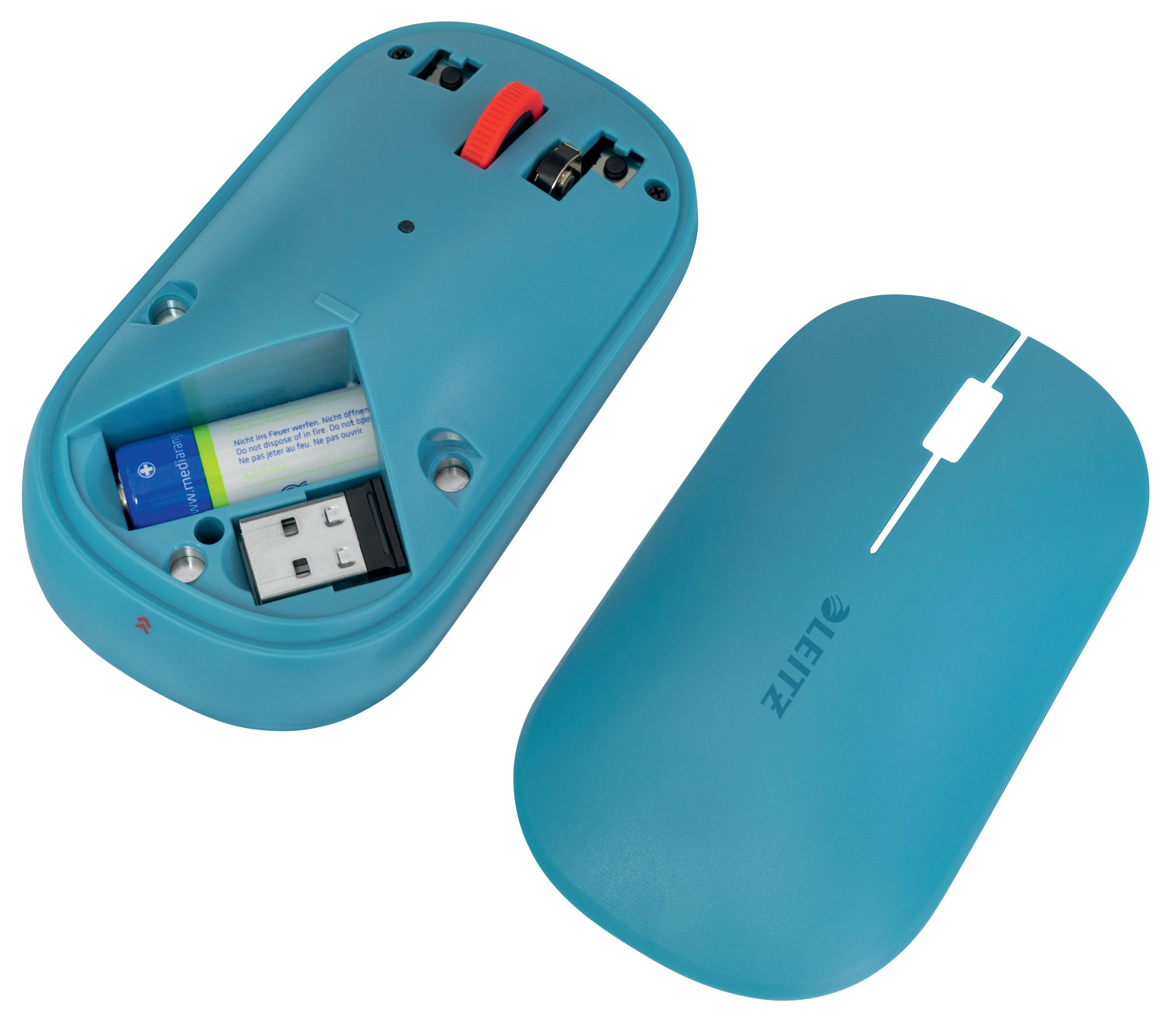 Mouse Optic Conexiune Duala Albastru Celest Cosy Leitz