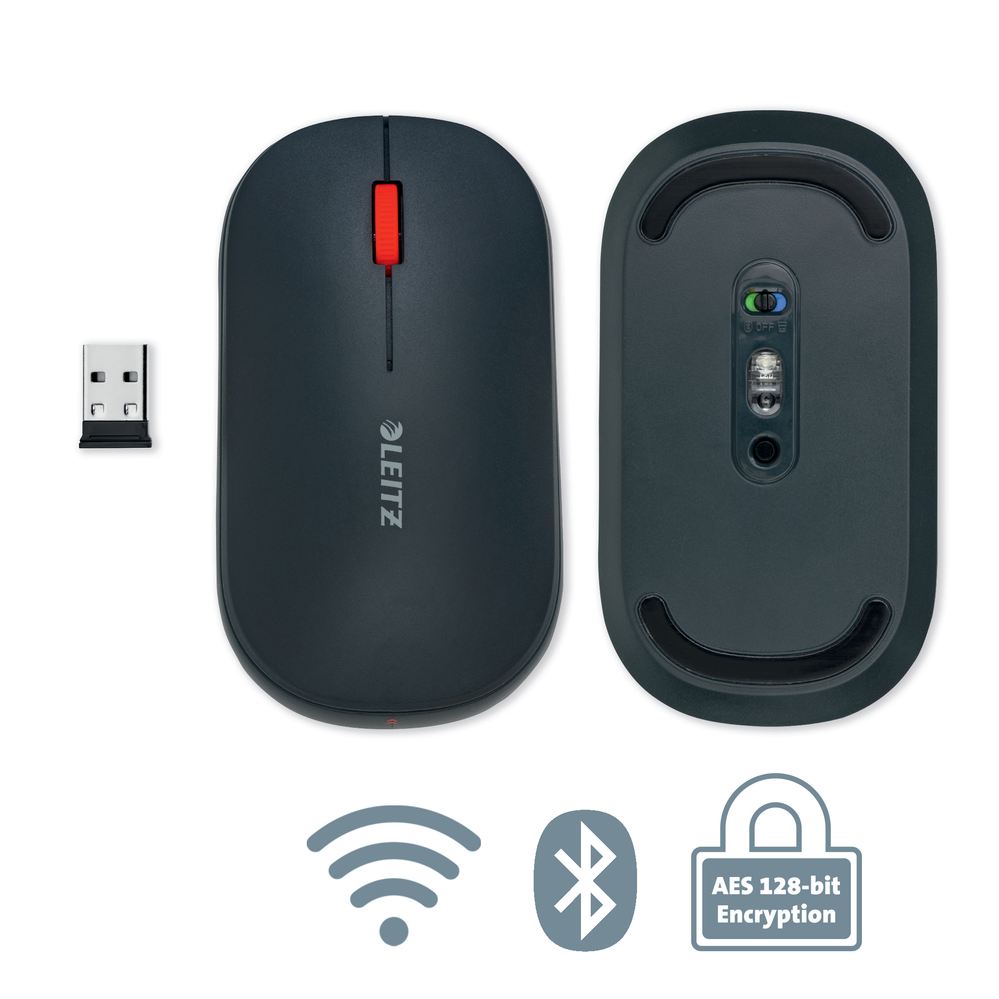Mouse Optic Conexiune Duala Gri Antracit Cosy Leitz
