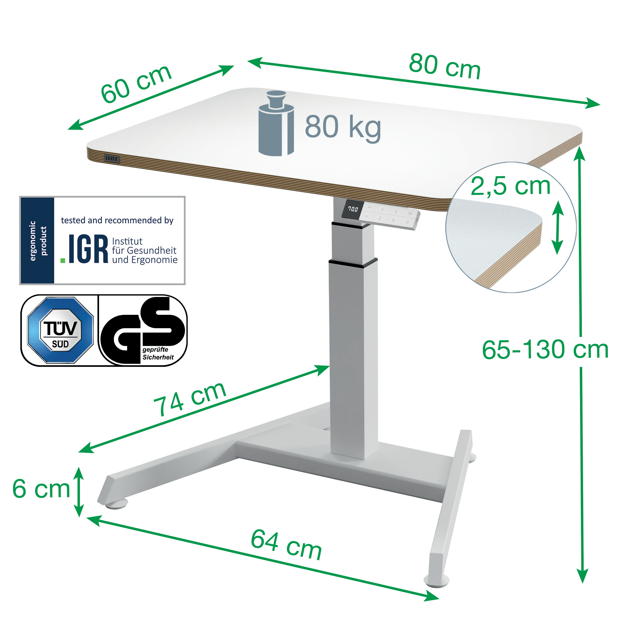 Birou Ergonomic Electric Ajustabil Pe Inaltime Ergo Leitz